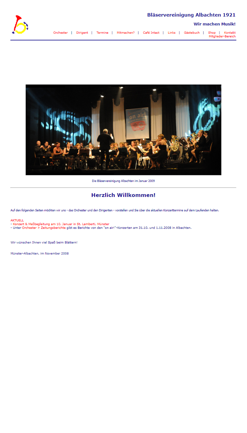 unsere Homepage bis 2009